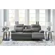 Yarrow Lane Charcoal Reclining Living Room Set with Drop Down Table