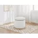 Remuda Ivory Upholstered Round Ottoman with Storage