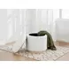 Remuda Ivory Upholstered Round Ottoman with Storage
