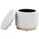 Remuda Ivory Upholstered Round Ottoman with Storage