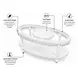 Monaco Blanc Oval Glass Top Coffee Table with Tray Insert