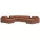 Modmax Spice Performance Fabric 8 Piece Modular Double Chaise Sectional with Audio and Storage Consoles