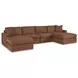 Modmax Spice Performance Fabric 4 Piece Modular Double Storage Chaise Sectional
