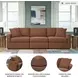 Modmax Spice Performance Fabric Modular 3 Piece Sectional Sofa