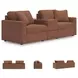 Modmax Spice Performance Fabric Modular Sectional Sofa with Storage Console