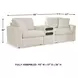 Modmax Oyster Performance Fabric Modular Sectional Sofa with Audio Console