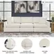 Modmax Oyster Performance Fabric Modular 3 Piece Sectional Sofa