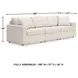 Modmax Oyster Performance Fabric Modular 3 Piece Sectional Sofa