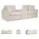 Modmax Oyster Performance Fabric Modular Sectional Sofa with Storage Console