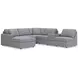 Modmax Granite Performance Fabric 6 Piece Modular Sectional with LAF Chaise and Storage Console