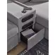 Modmax Granite Performance Fabric 8 Piece Modular Double Chaise Sectional with Audio and Storage Consoles