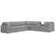 Modmax Granite Performance Fabric 7 Piece Modular Sectional with Storage Console and LAF Corner Chair