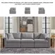 Modmax Granite Performance Fabric Modular 3 Piece Sectional Sofa