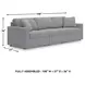 Modmax Granite Performance Fabric Modular 3 Piece Sectional Sofa