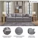 Modmax Granite Performance Fabric Modular 3 Piece Sectional Sofa