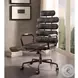 Calan Vintage Black Top Grain Leather Swivel Office Chair