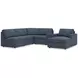 Modmax Ink Performance Fabric 6 Piece Modular Sectional with RAF Chaise and Storage Console