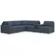 Modmax Ink Performance Fabric 6 Piece Modular Sectional with Audio Console