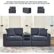 Modmax Ink Performance Fabric Modular Sectional Sofa with Audio Console