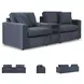 Modmax Ink Performance Fabric Modular Sectional Sofa with Audio Console