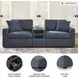 Modmax Ink Performance Fabric Modular Sectional Sofa with Audio Console