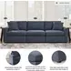 Modmax Ink Performance Fabric Modular 3 Piece Sectional Sofa