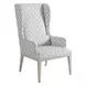 Seacliff Blue Upholstered Host Wing Chair