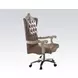 Versailles Vintage Gray Upholstered Executive Office Chair with Nailhead Trim
