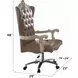 Versailles Vintage Gray Upholstered Executive Office Chair with Nailhead Trim