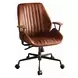 Hamilton Cocoa Leather Upholstered Swivel Office Chair