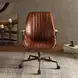 Hamilton Cocoa Leather Upholstered Swivel Office Chair