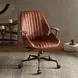 Hamilton Cocoa Leather Upholstered Swivel Office Chair