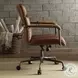 Harith Retro Brown Top Grain Leather Swivel Office Chair