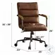 Harith Retro Brown Top Grain Leather Swivel Office Chair