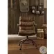 Harith Vintage Whiskey Top Grain Leather Swivel Office Chair