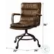 Harith Vintage Whiskey Top Grain Leather Swivel Office Chair