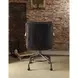 Harith Vintage Blue Leather Upholstered Swivel Office Chair