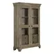 Hillcrest Camel Beige 2 Glass Door Display Cabinet with LED