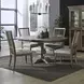 Hillcrest Camel Beige and Sand Upholstered 5 Piece Extendable Pedestal Base Dining Set