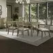 Hillcrest Camel Beige and Sand Upholstered 7 Piece Extendable Rectangular Dining Set