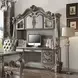 Versailles Antique Platinum 76" Executive Computer Desk with Hutch and LED