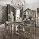 Versailles Antique Platinum 76" Executive Computer Desk with Hutch and LED