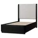 Modena Midnight Blue and Cream Twin Upholstered Panel Bed