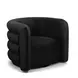 Curves Black Performance Fabric Upholstered Swivel Accent Chair