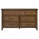 Carolina Park Amber Brown 7 Drawer Dresser