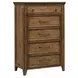Carolina Park Amber Brown 5 Drawer Chest