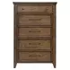 Carolina Park Amber Brown 5 Drawer Chest