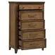Carolina Park Amber Brown 5 Drawer Chest