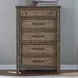 Carolina Park Amber Brown 5 Drawer Chest