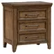 Carolina Park Amber Brown 3 Drawer Nightstand with USB Charging